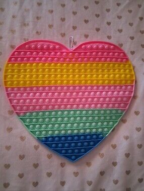 Jumbo Heart-Shaped Rainbow Pop It Fidget Toy
